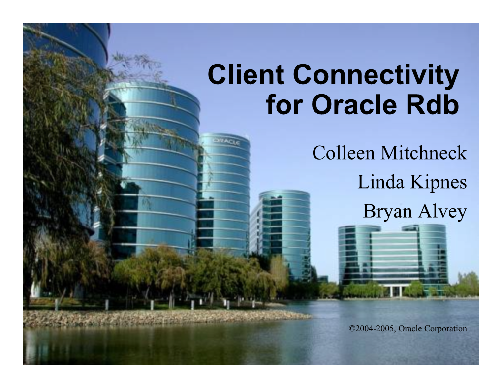 Client Connectivity for Oracle Rdb