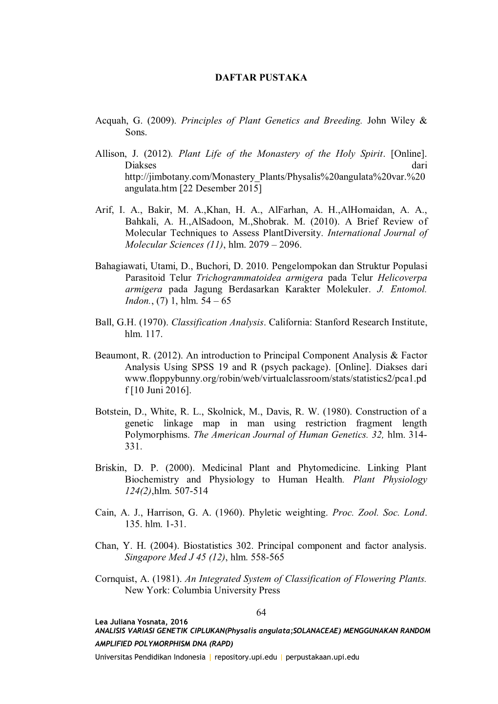 64 DAFTAR PUSTAKA Acquah, G