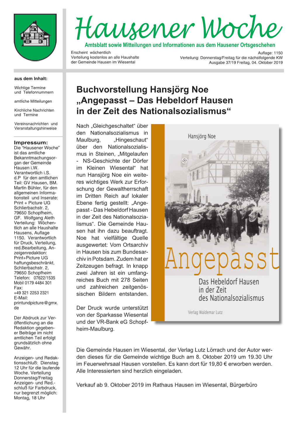 Nr. 37 Hausener Woche Vom 04.10.2019.Pdf