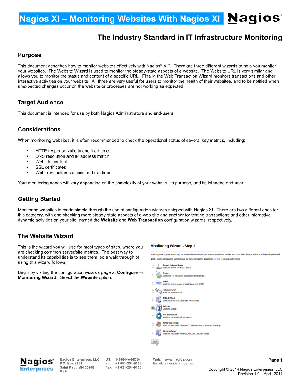 Monitoring Websites with Nagios XI