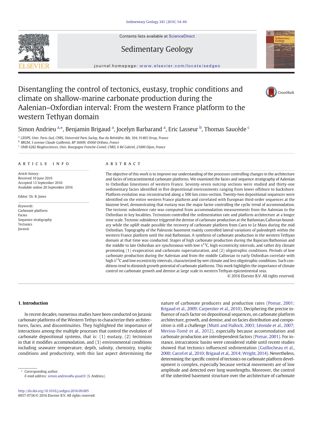 Disentangling the Control of Tectonics, Eustasy, Trophic Conditions And