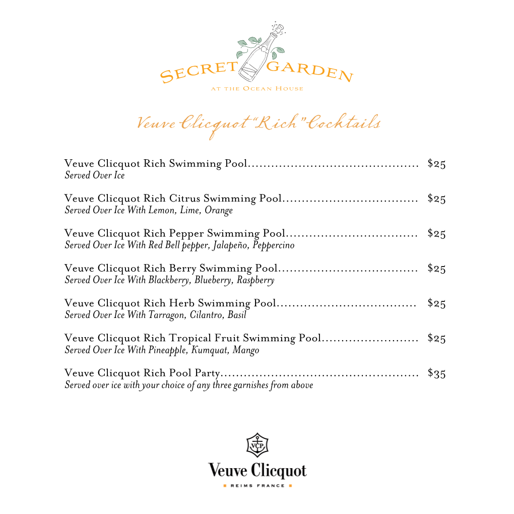 Veuve Clicquot “Rich” Cocktails