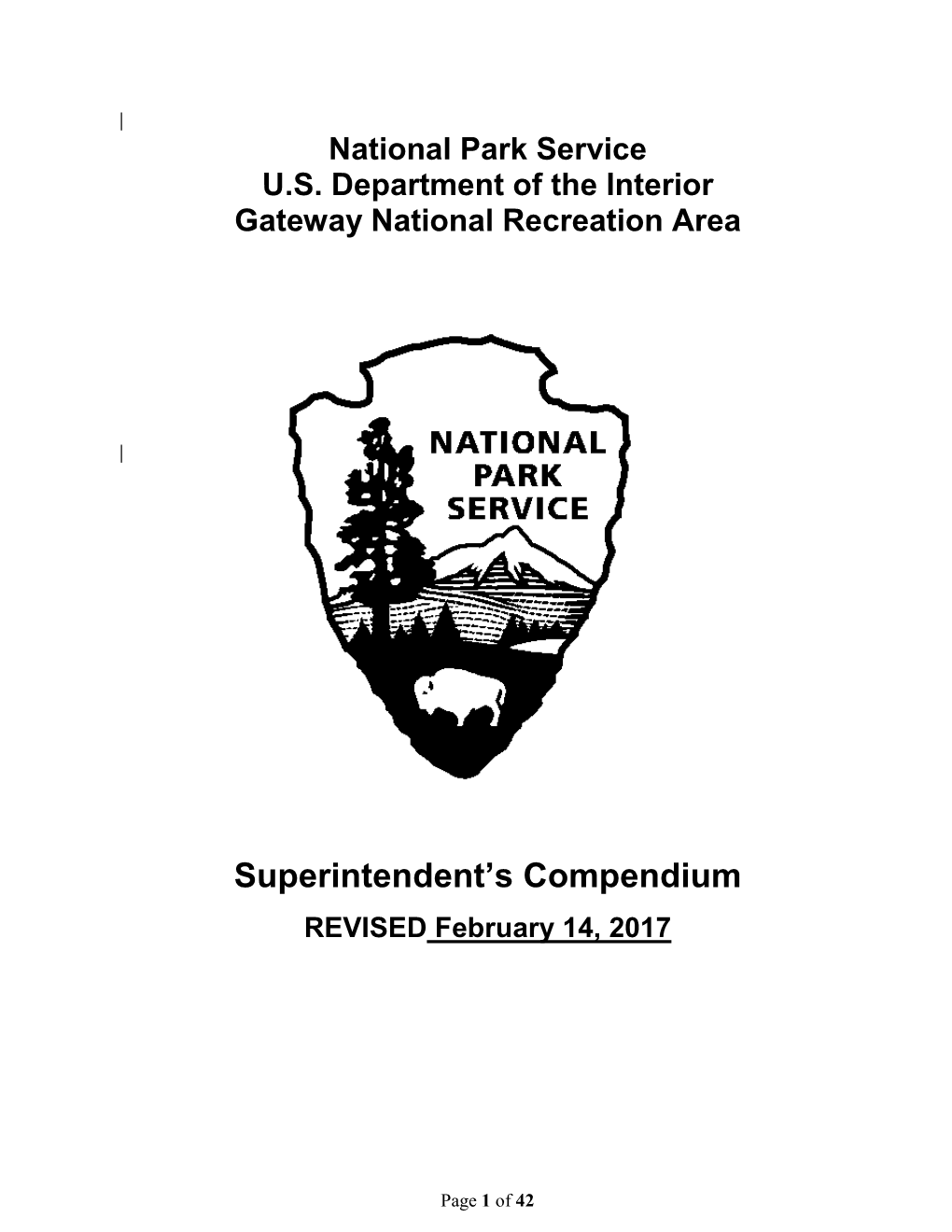 Gateway National Recreation Area Superintendent's Compendium 2017