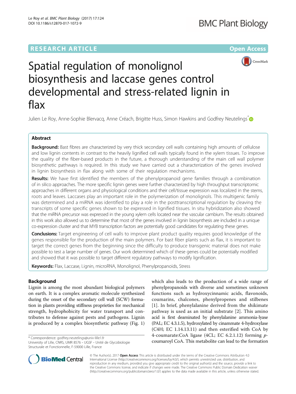 Spatial Regulation of Monolignol Biosynthesis
