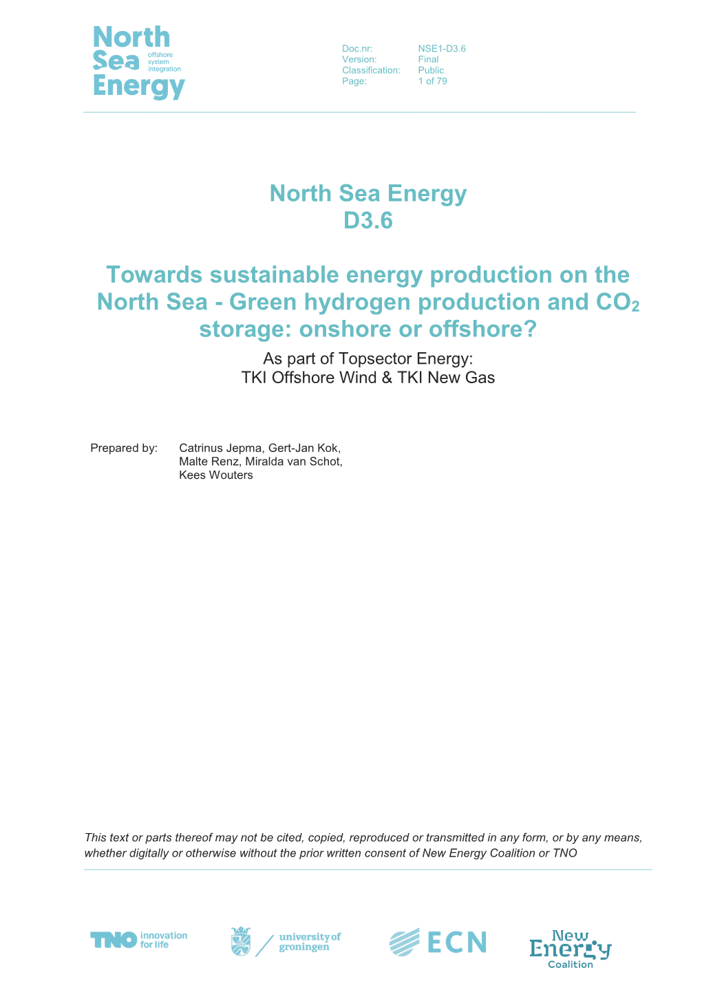 D3.6 Towards Sustainable Energy Production on the North Sea Final