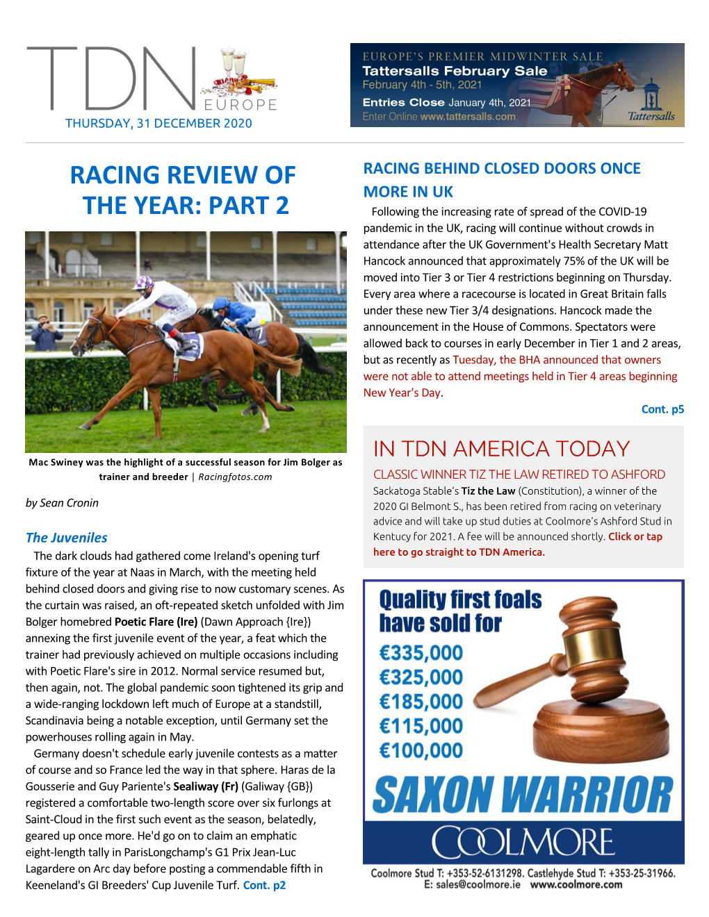 Tdn Europe • Page 2 of 7 • Thetdn.Com Thursday • 31 December 2020