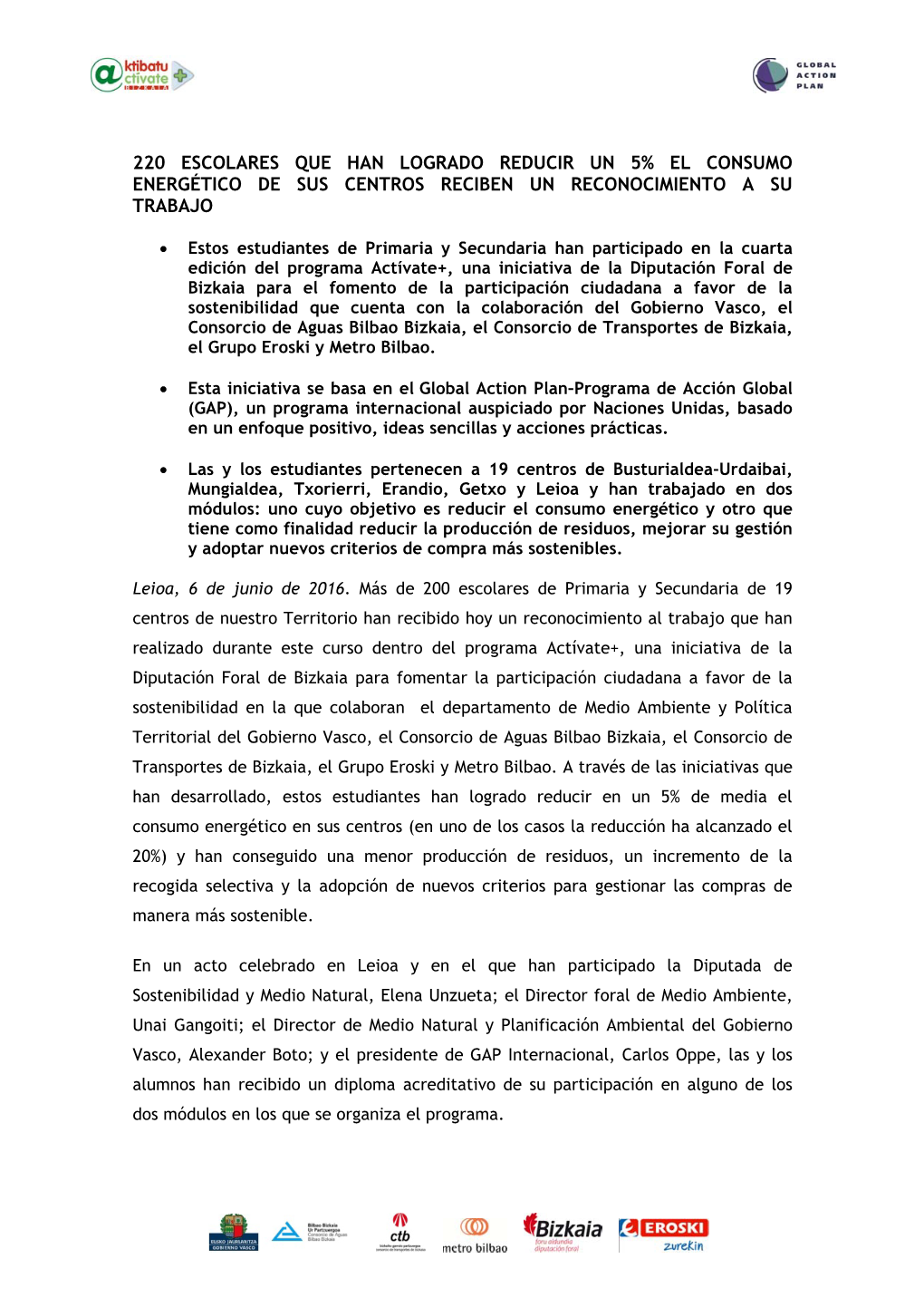 220 Escolares Que Han Logrado Reducir Un 5% El Consumo Energético De Sus Centros Reciben Un Reconocimiento a Su Trabajo