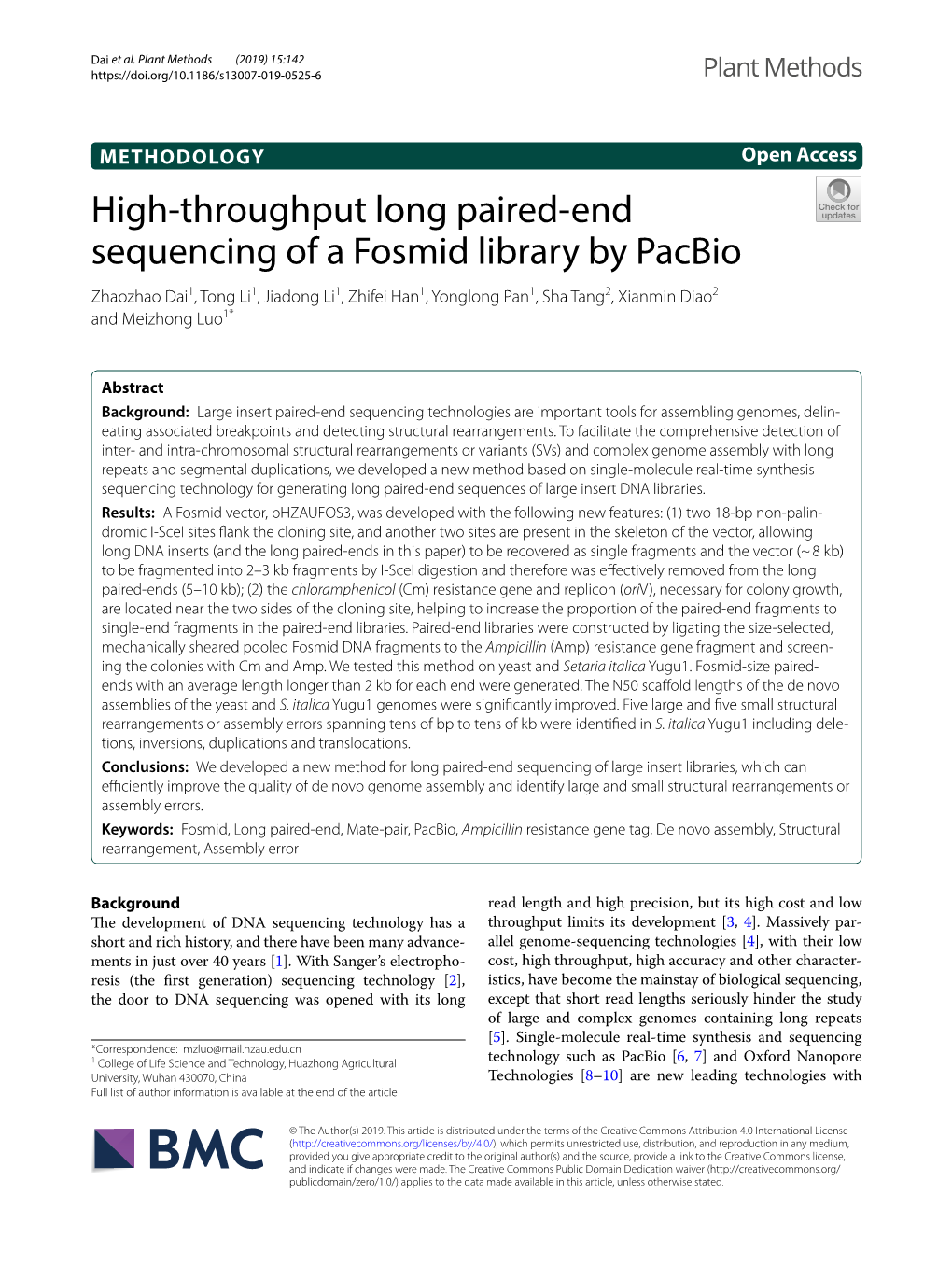 High-Throughput Long Paired-End Sequencing of a Fosmid Library By