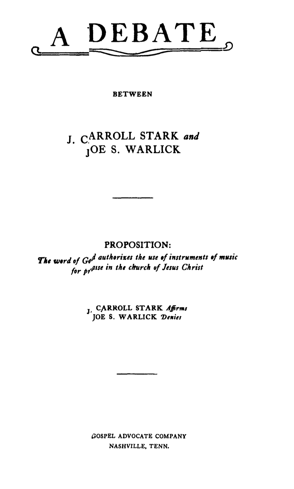 J. C.ARROLL STARK and JOE S. WARLICK