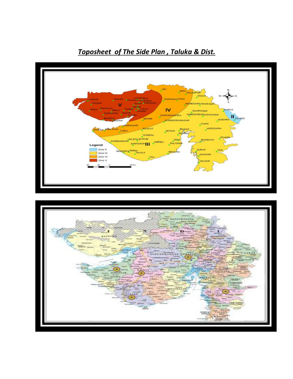 Toposheet of the Side Plan , Taluka & Dist