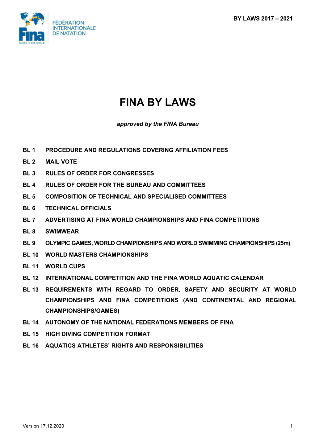 Fina by Laws