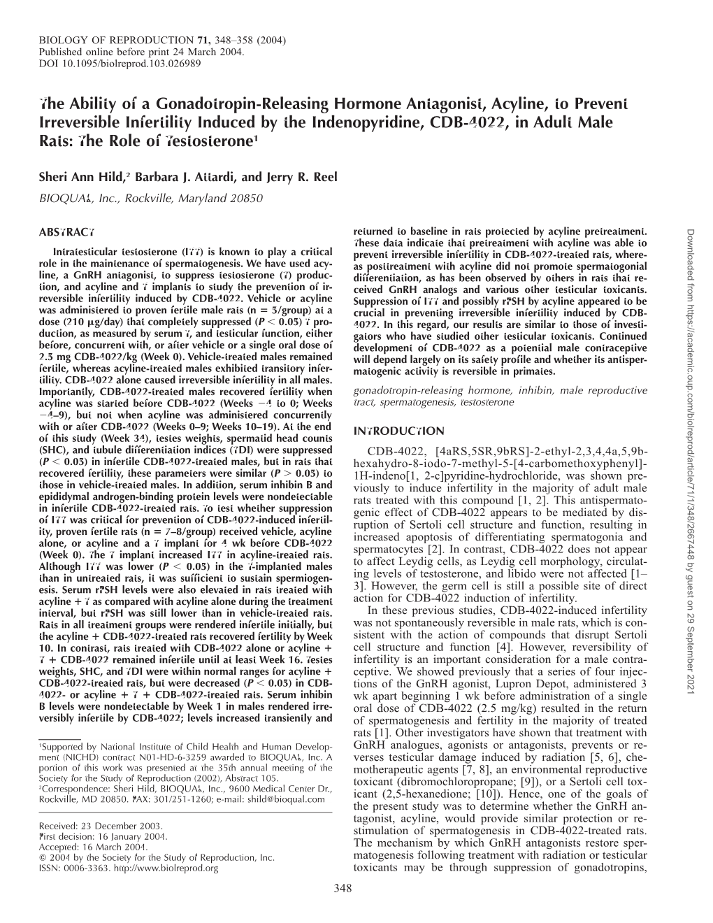 The Ability of a Gonadotropin-Releasing Hormone