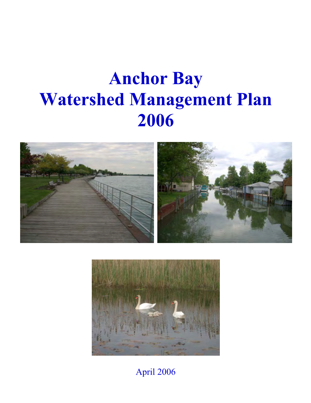 Anchor Bay Watershed Management Plan 2006