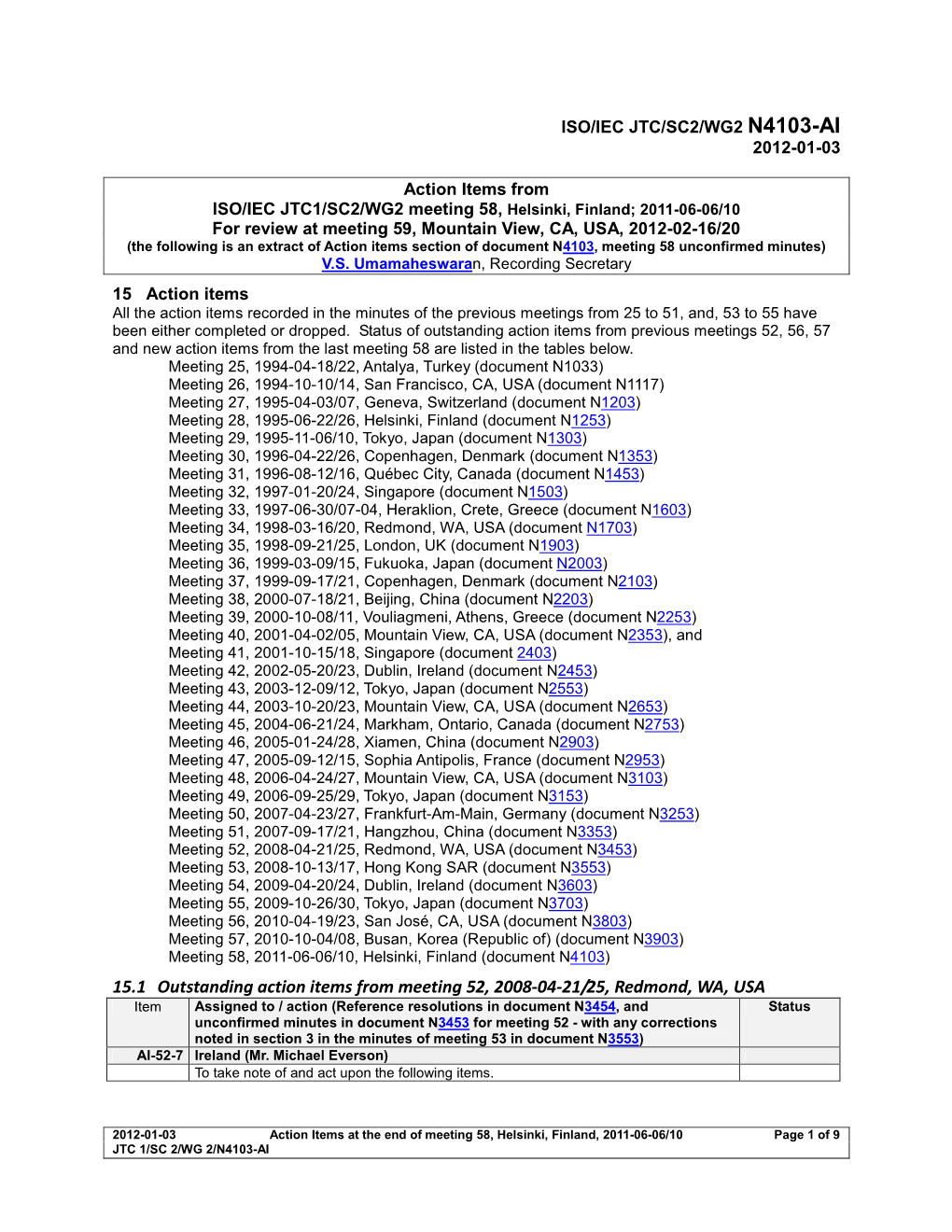 Iso/Iec Jtc/Sc2/Wg2 N4103-Ai 2012-01-03