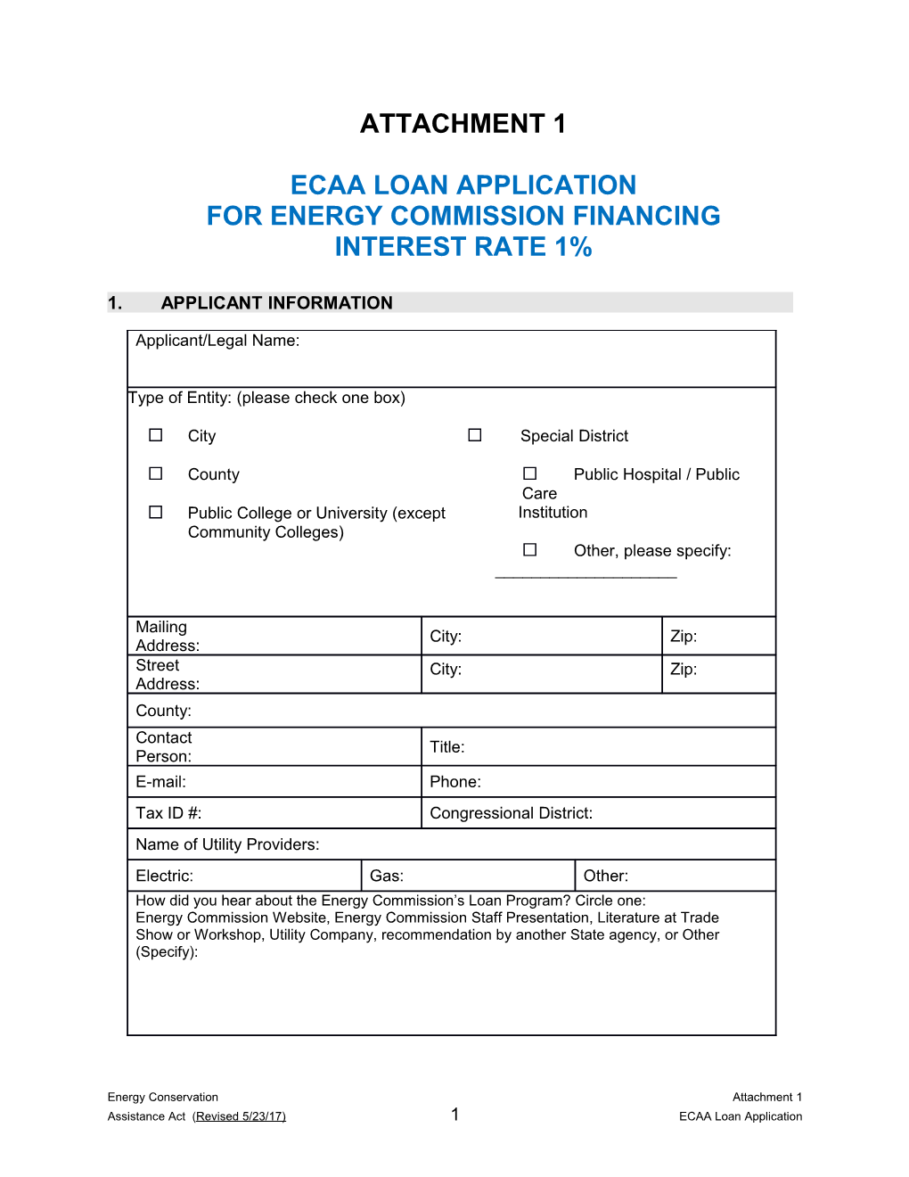 For Energy Commission Financing