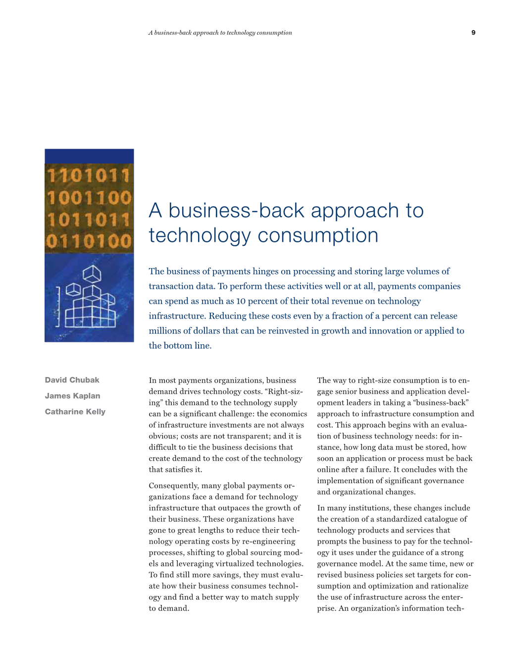 A Business-Back Approach to Technology Consumption 9