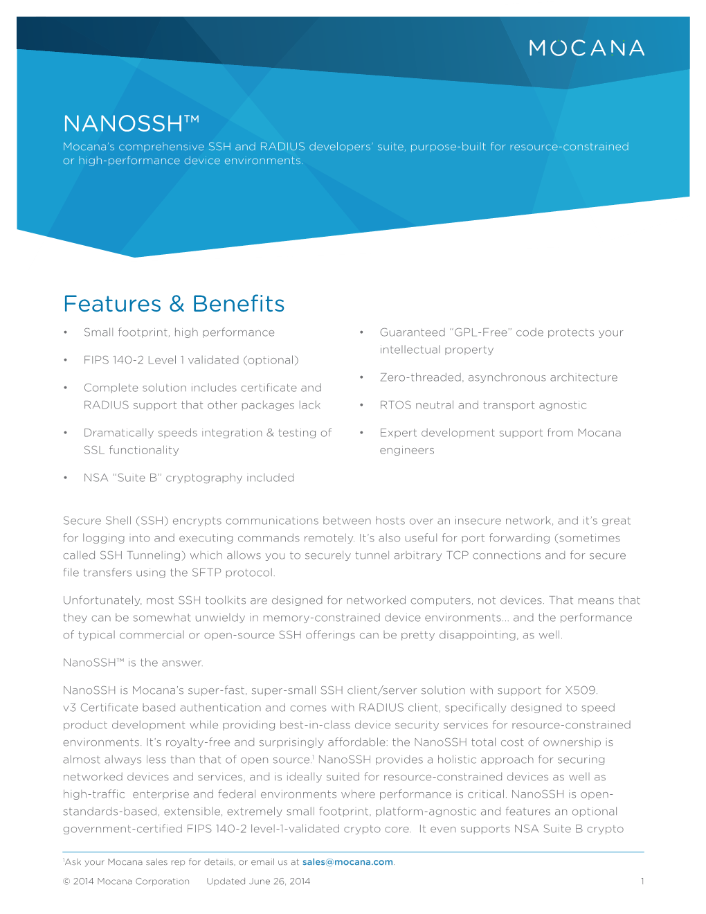 NANOSSH™ Features & Benefits