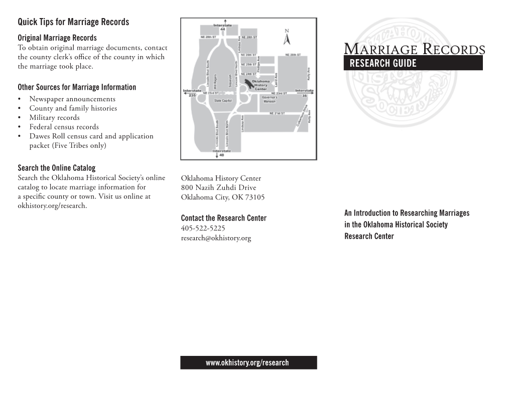 Marriage Records Research Guide