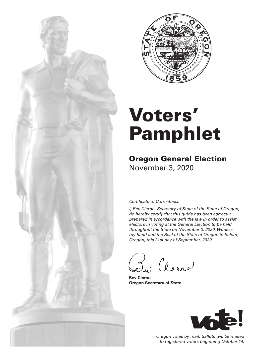 Voters' Pamphlet General Election 2020 for Tillamook County