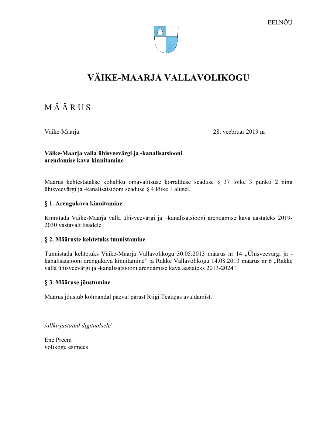 Väike-Maarja Vallavolikogu