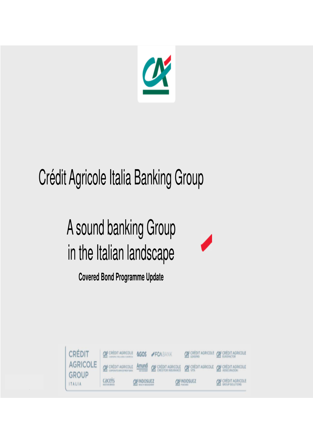 Investor Presentation Crédit Agricole Italia Banking Group V2