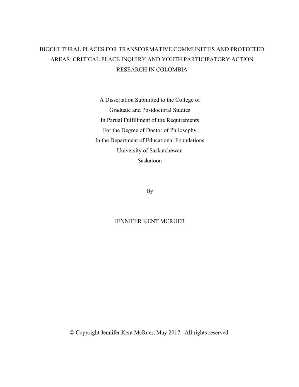 Biocultural Places for Transformative Communities and Protected Areas: Critical Place Inquiry and Youth Participatory Action Research in Colombia