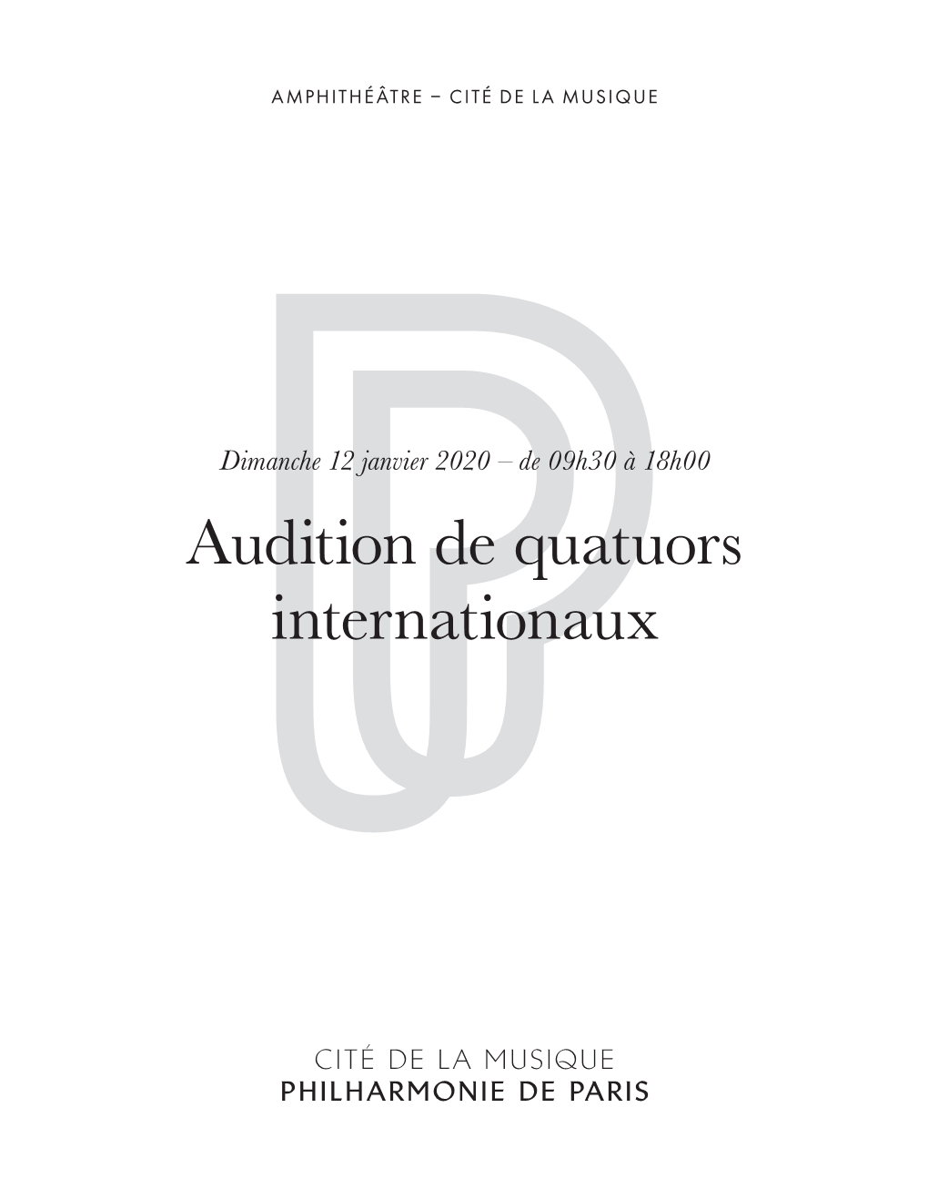 Audition De Quatuors Internationaux