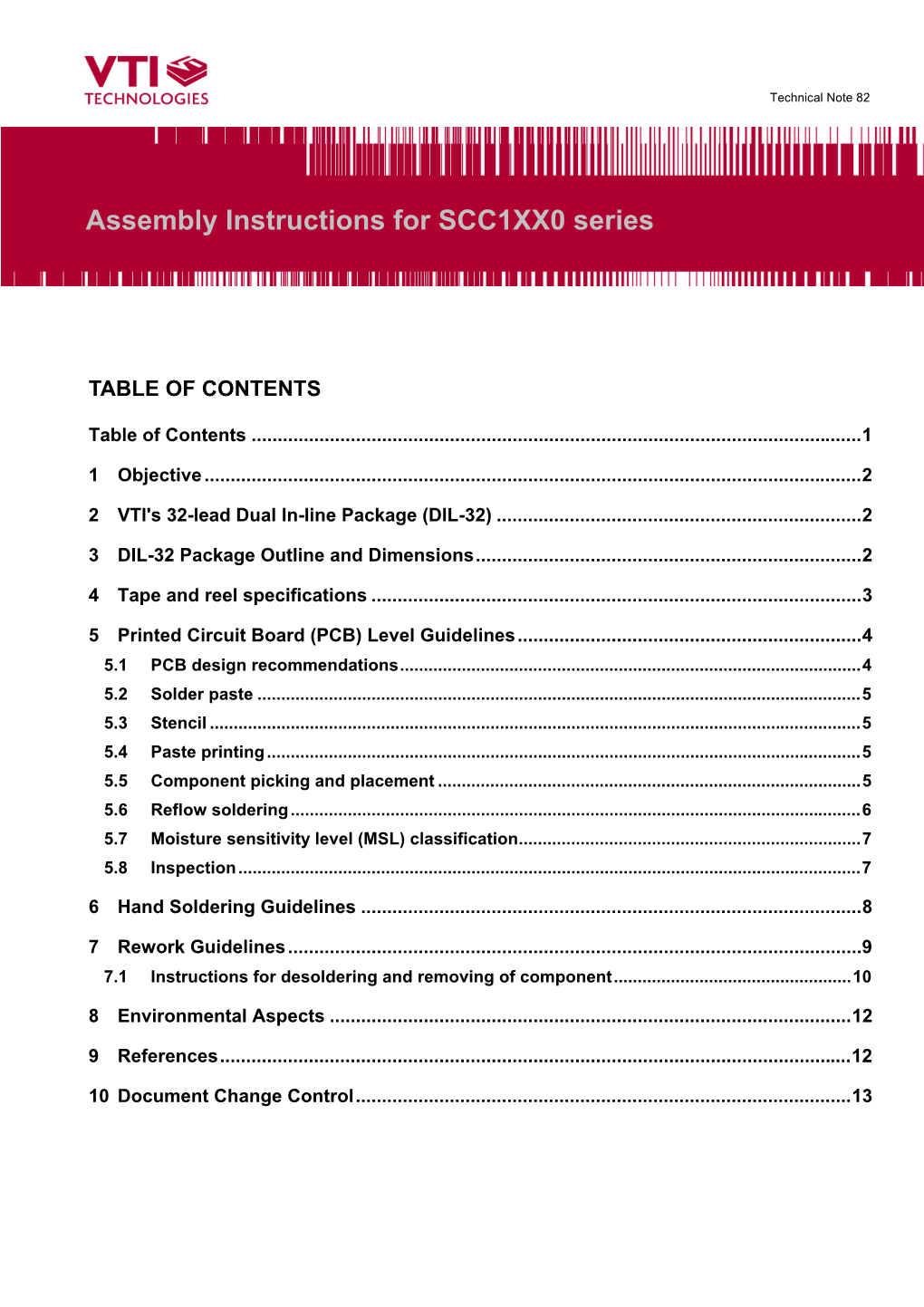 Assembly Instructions for SCC1XX0 Series