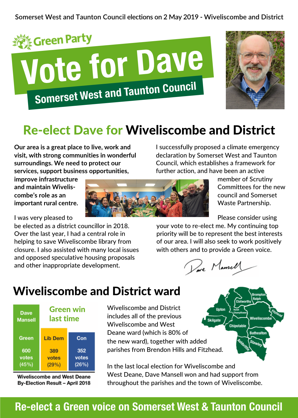 Wiveliscombe and District Election Leaflet