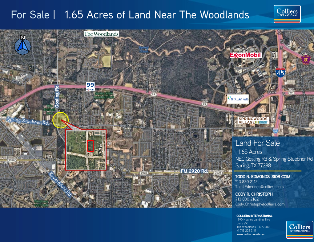 1.65 Acres of Land Near the Woodlands Gosling Rd Gosling