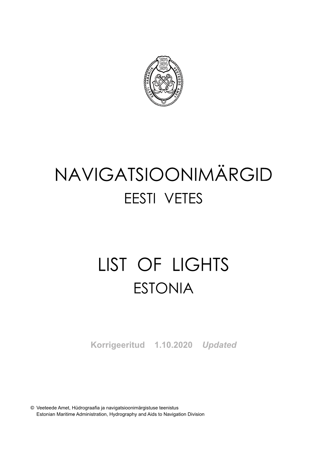 Navigatsioonimärgid List of Lights