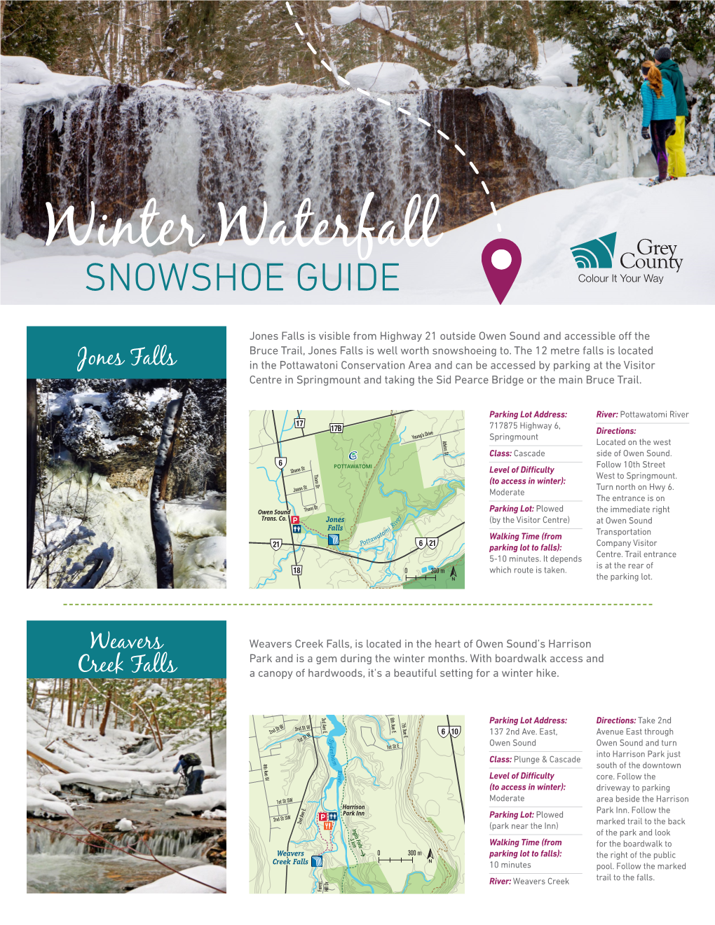 Winter Waterfall Guide Has Waterfall Area Shown in This Guide