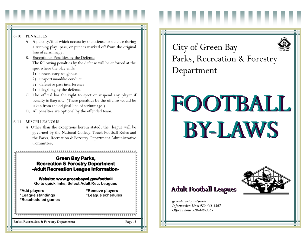 City of Green Bay Parks, Recreation & Forestry Department