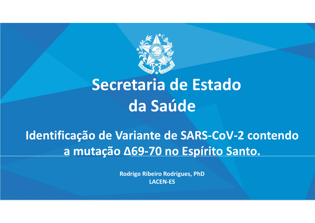 Secretaria De Estado Da Saúde