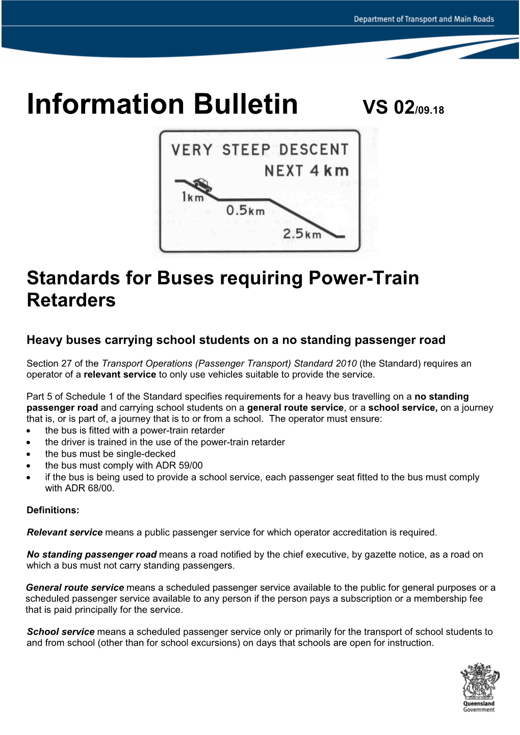 VS02 – Standards for Buses Requiring Power