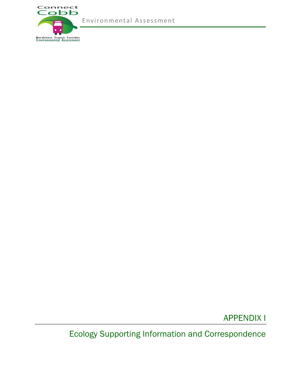APPENDIX I Ecology Supporting Information and Correspondence
