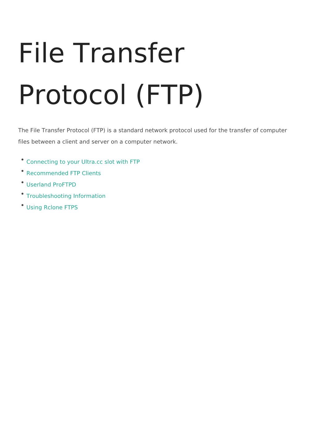 File Transfer Protocol (FTP)