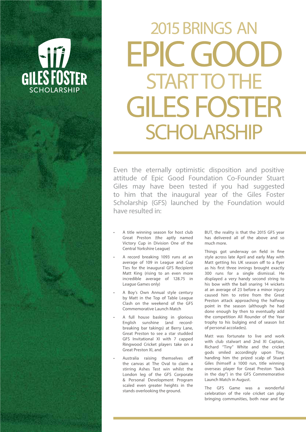 Giles Foster Scholarship