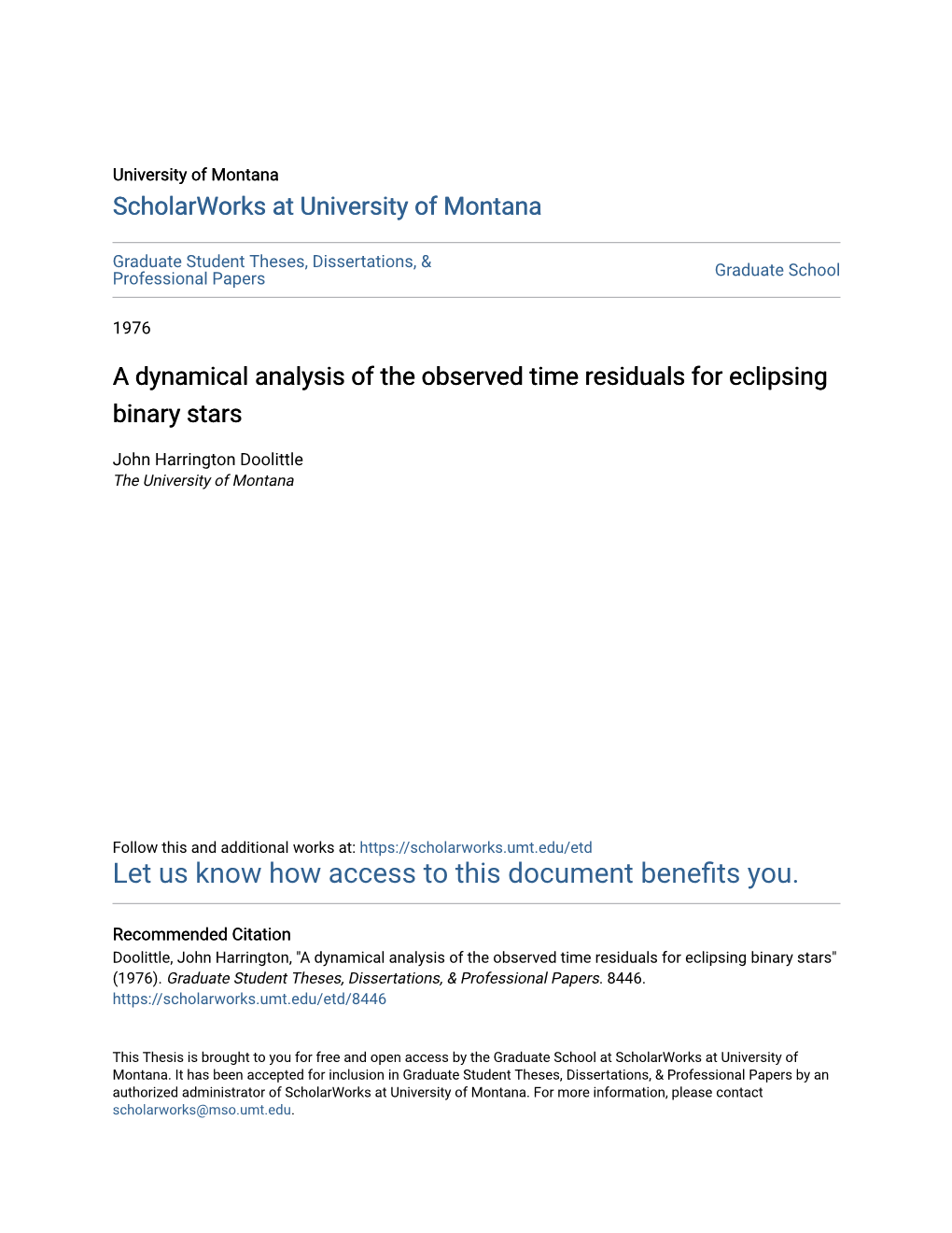 A Dynamical Analysis of the Observed Time Residuals for Eclipsing Binary Stars