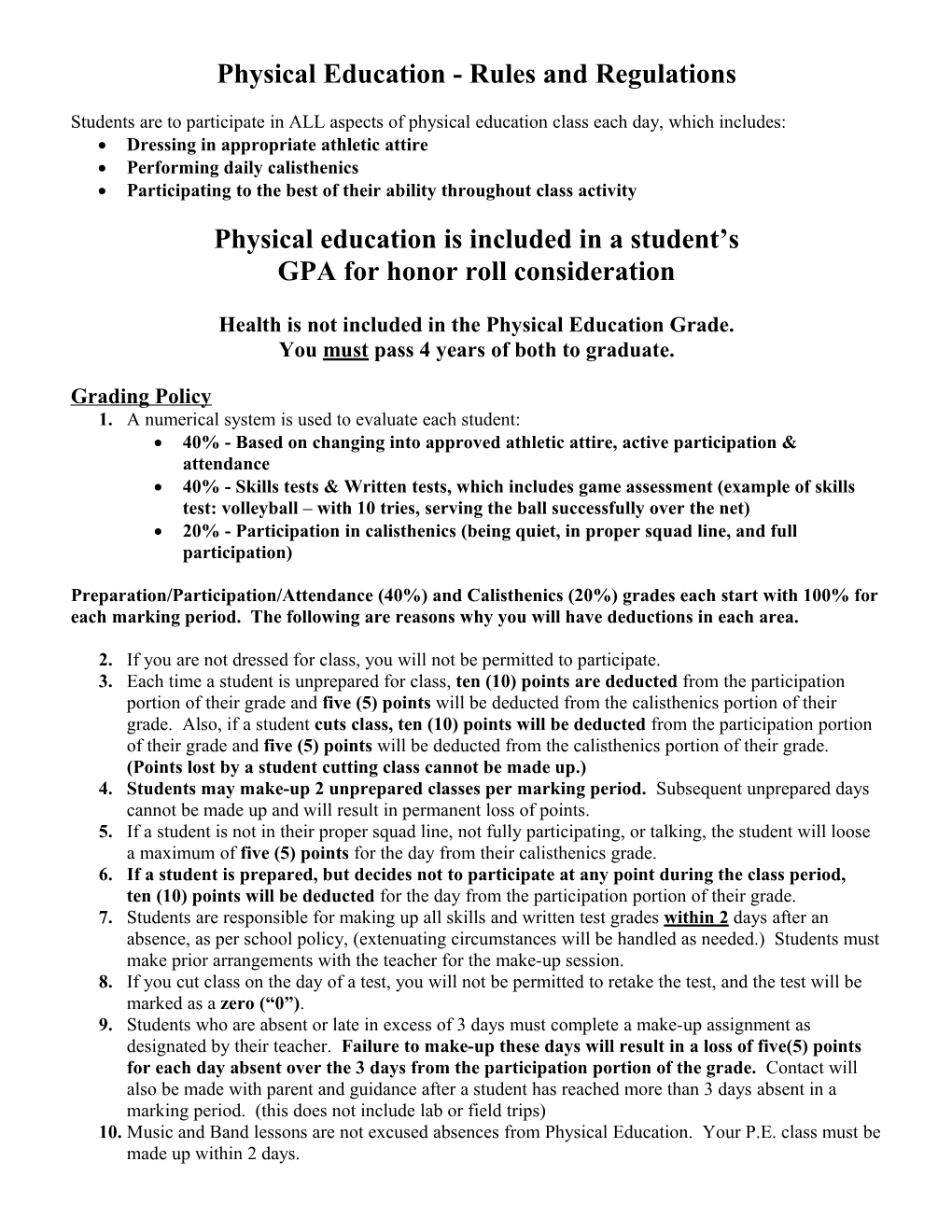 Physical Education - Rules and Regulations s1