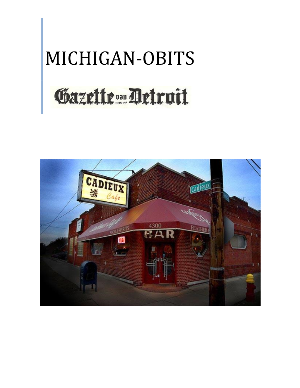 Obituaries from the Gazette Van Detroit