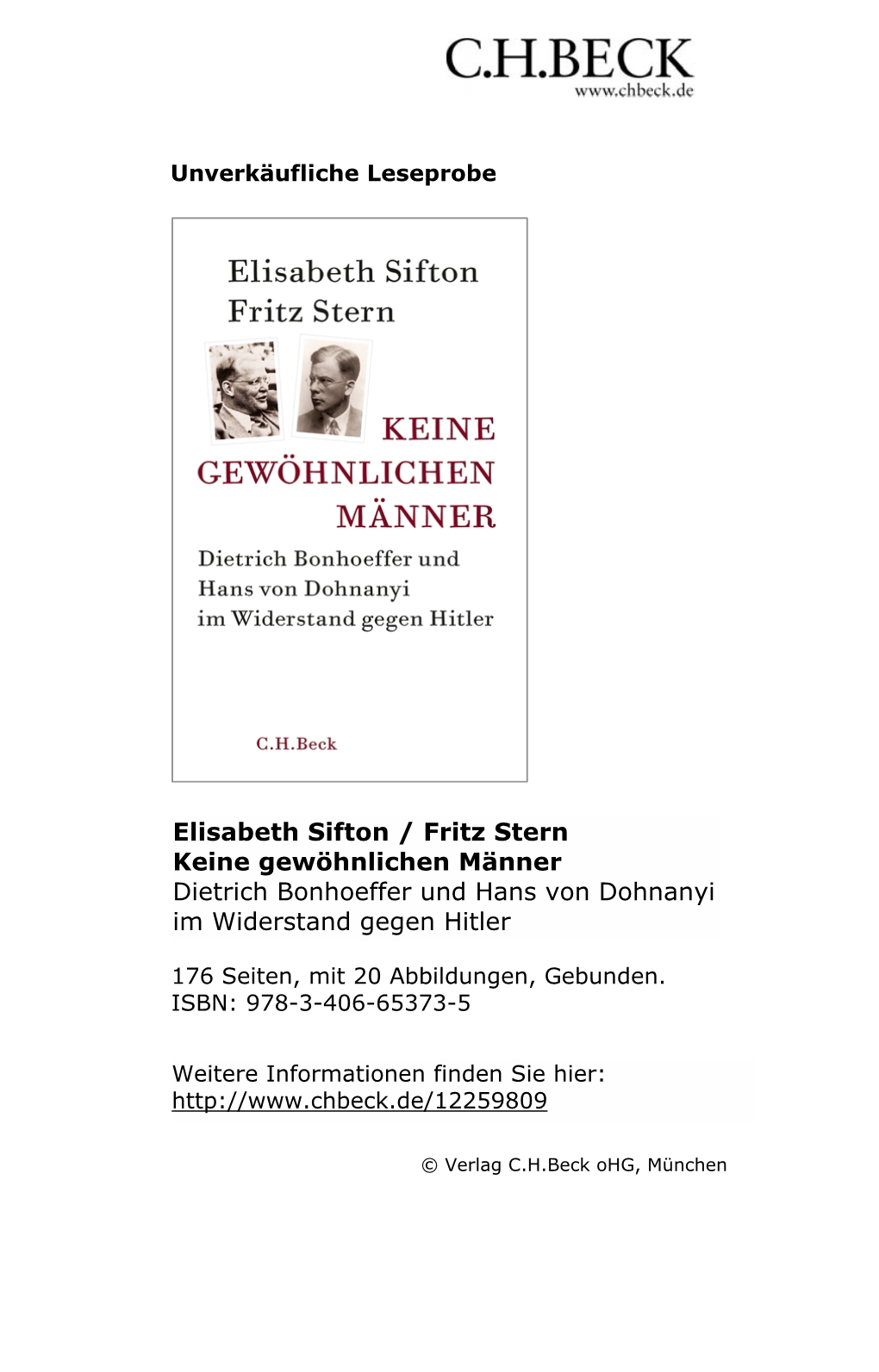 Keine Gewöhnlichen Männer Dietrich Bonhoeffer Und Hans Von Dohnanyi Im Widerstand Gegen Hitler