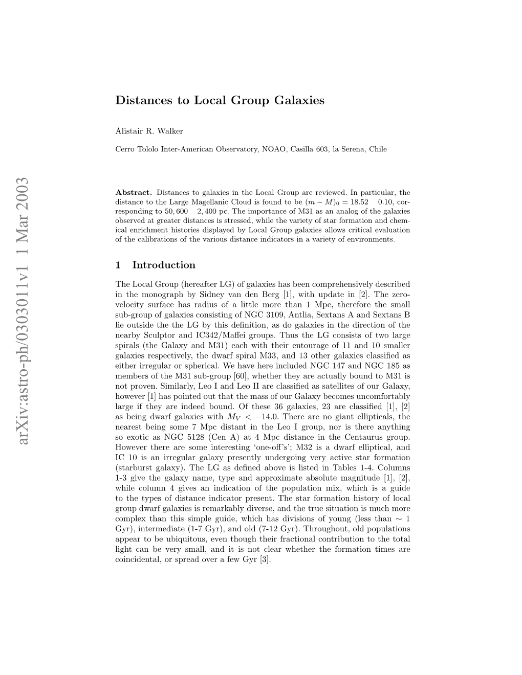 Arxiv:Astro-Ph/0303011V1 1 Mar 2003 Abstract