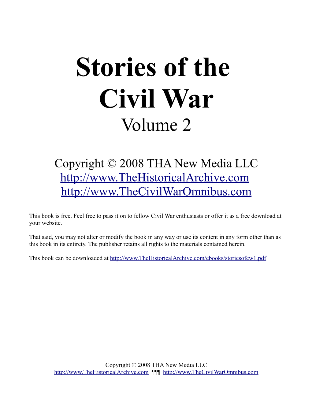 Stories of the Civil War Volume 2