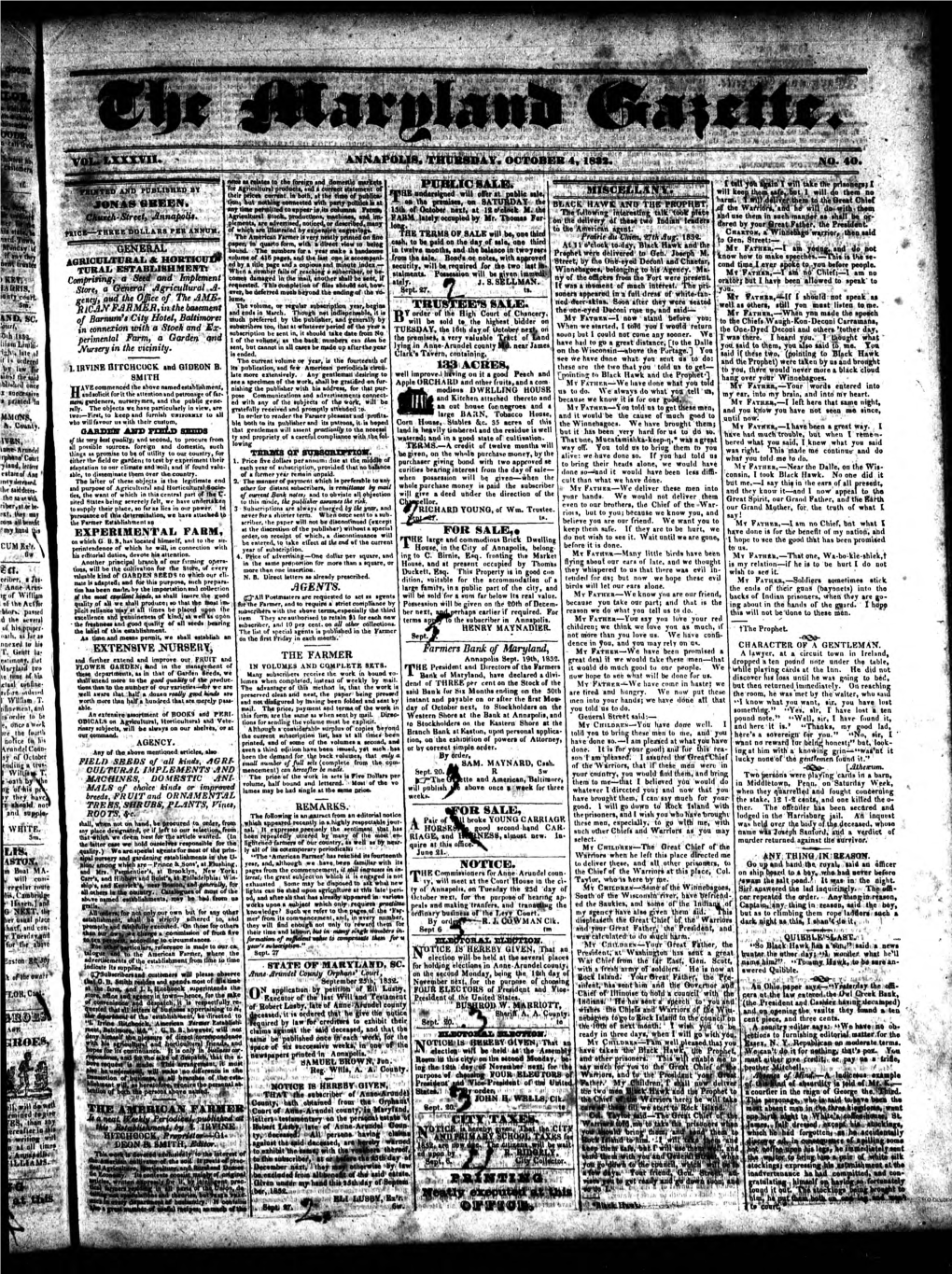 Maryland Gazette 10-1832.Pdf (14.89Mb)