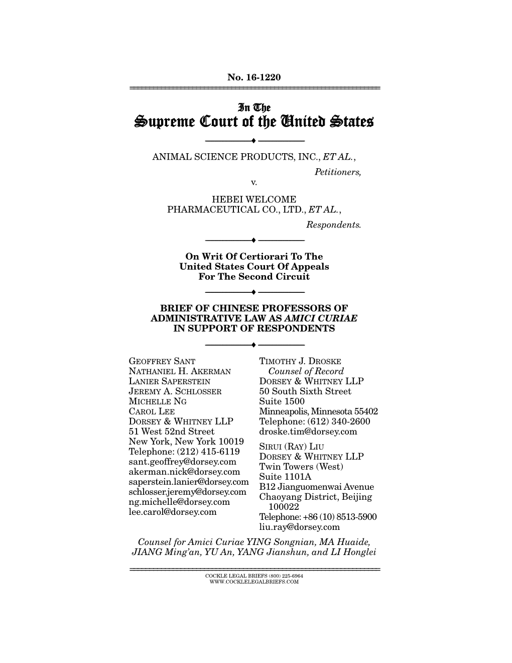 Amicus Briefs in This Matter Concerning Its “2002 Notice,”3 Petitioners (And The