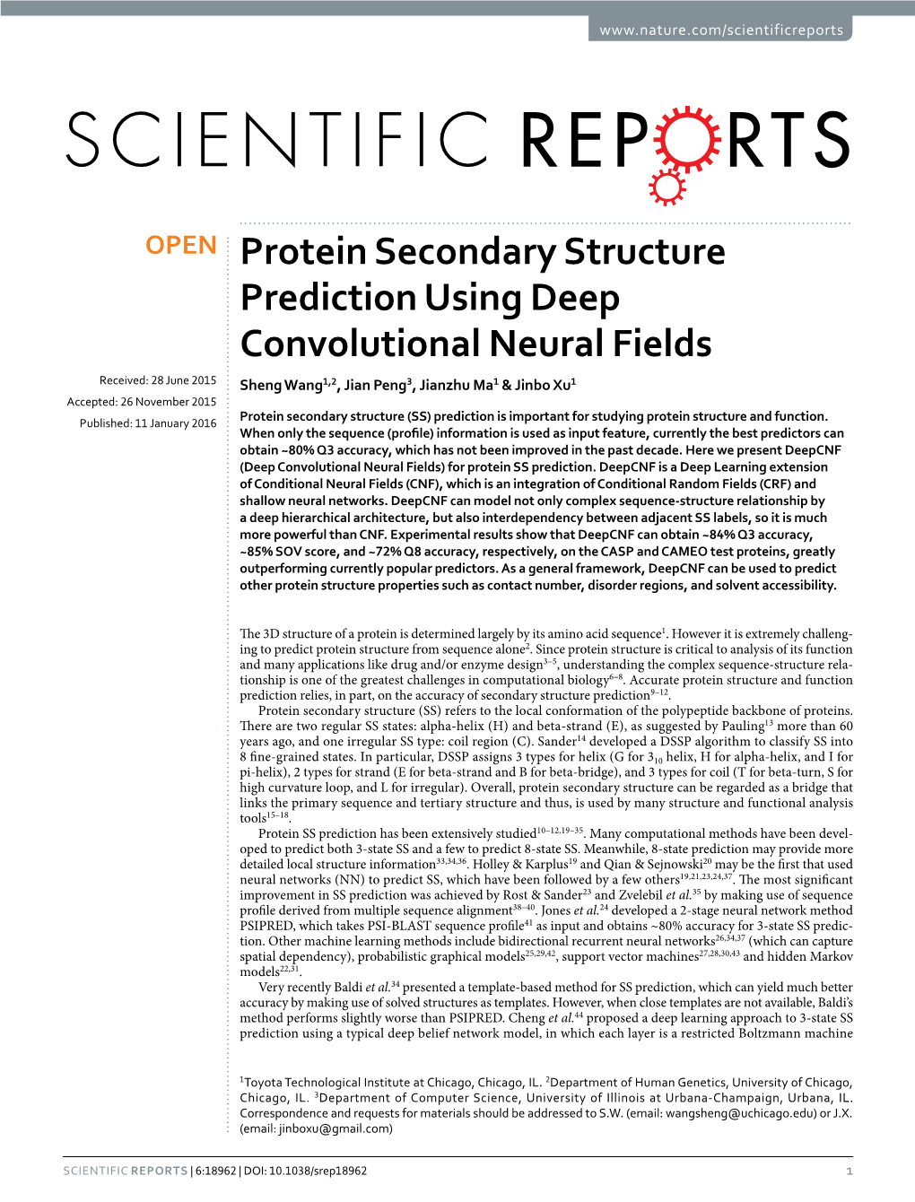 Protein Secondary Structure Prediction Using Deep