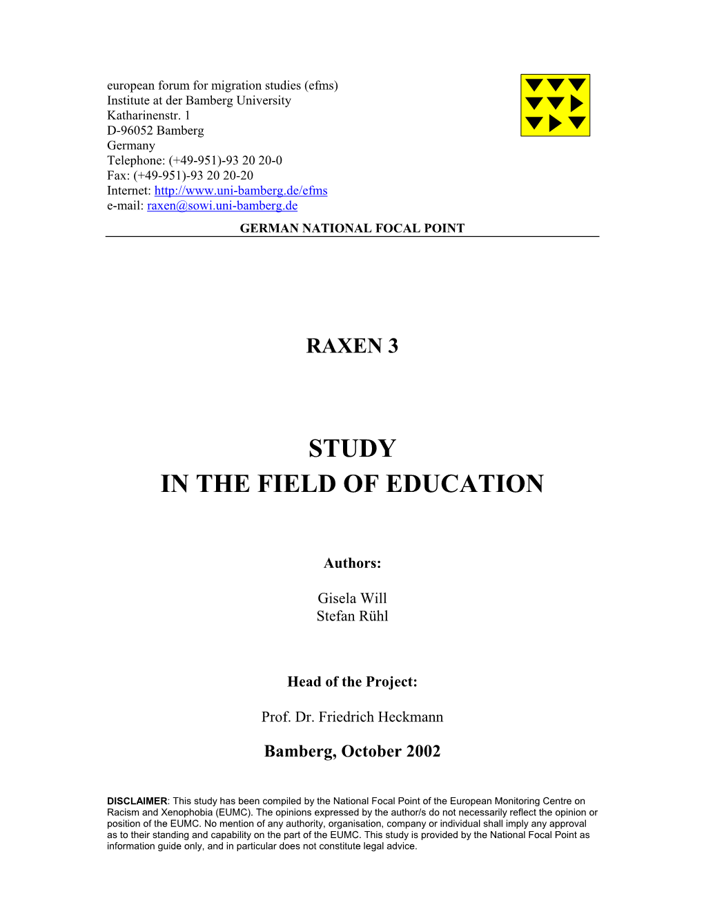 Study in the Field of Education