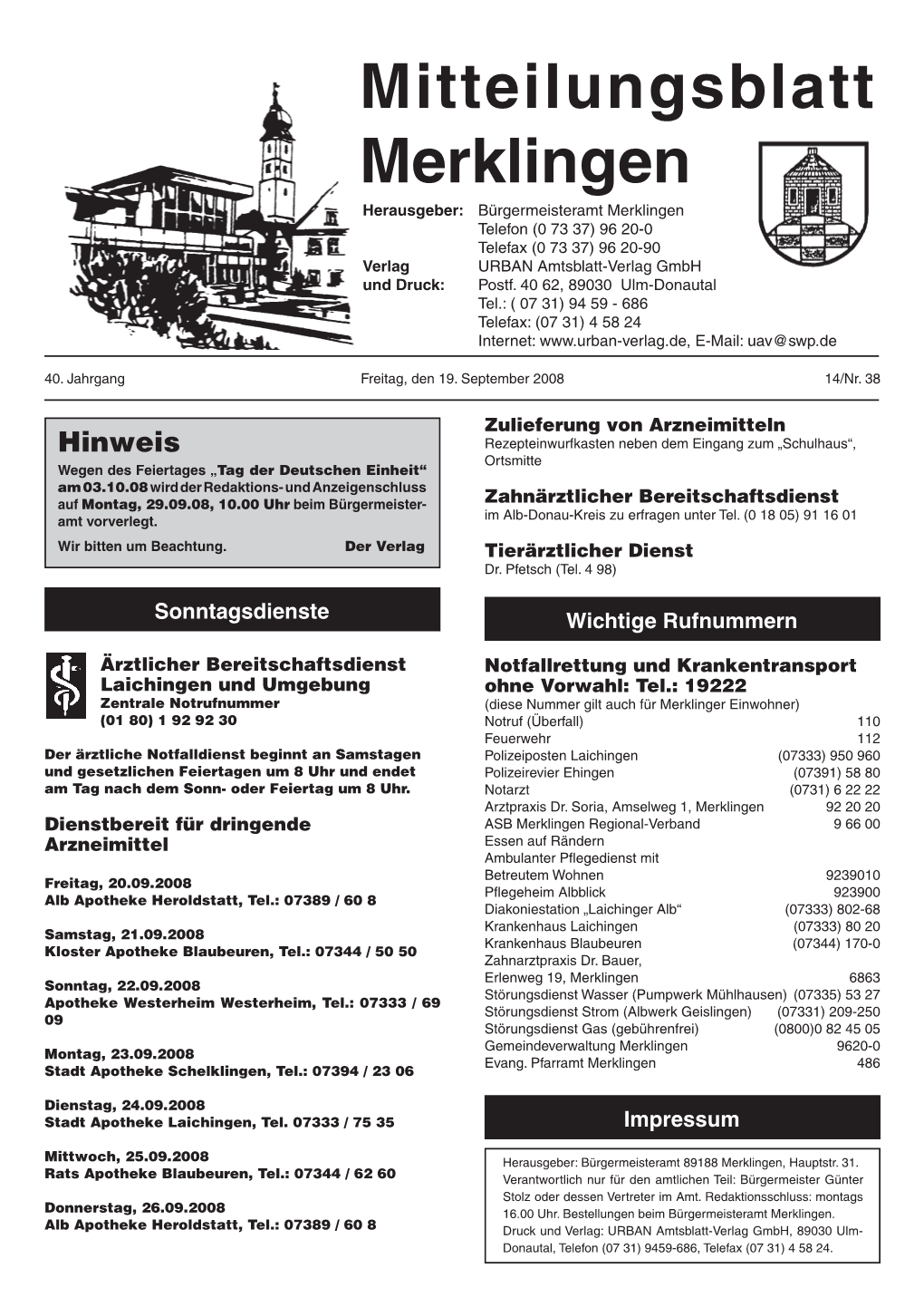 Mitteilungsblatt Merklingen