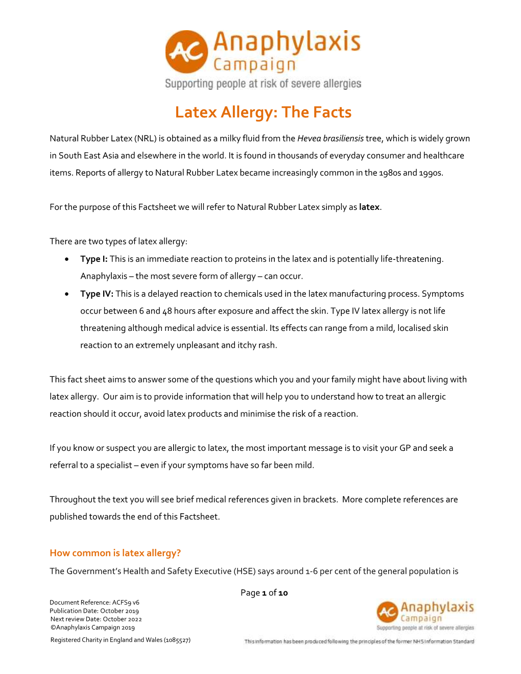 Latex Allergy: the Facts